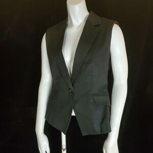 Zara Basic Single Button Black Business Vest (M)
